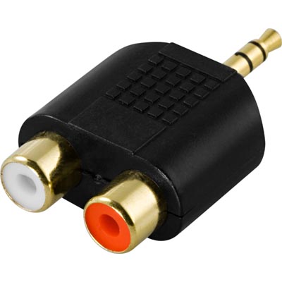 Deltaco Stereo Adapter 3.5mm Male - 2xRCA Female